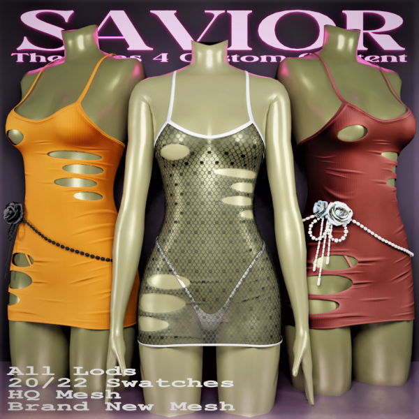 Alpha Svr_Ellie Dress Dress Transparent Lace by saviorts4 - The Sims 4 Custom Content
