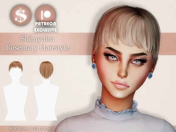 Alpha Shimydim Rosemary Hairstyle - The Sims 4 Custom Content