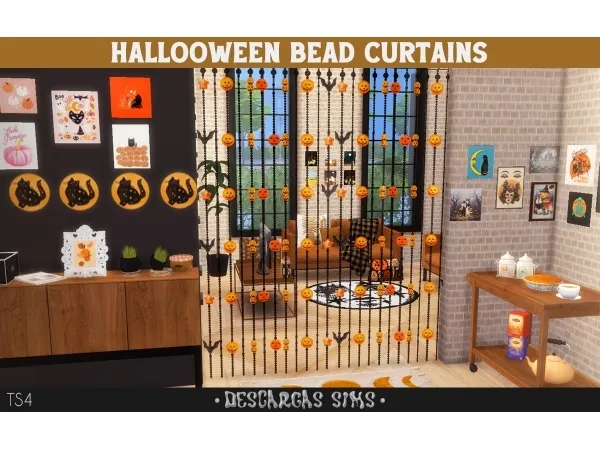 Alpha Halloween Bead Curtains - The Sims 4 Custom Content