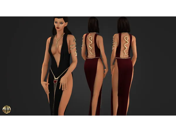 Alpha Creepy Slithery dress - The Sims 4 Custom Content