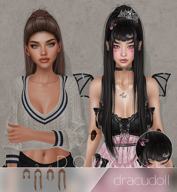 Alpha Doux Dracudoll Hairstyle by douxhair - The Sims 4 Custom Content
