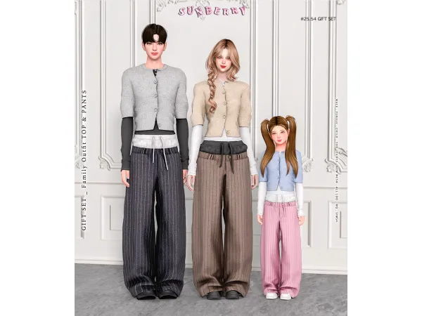 Alpha [SUNBERRY]2554 GIFT SET_Family Outfit Set - The Sims 4 Custom Content