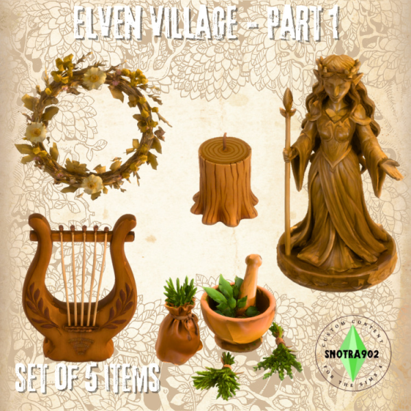 Maxis Match Elven village Part 1 by simsfinds - The Sims 4 Custom Content