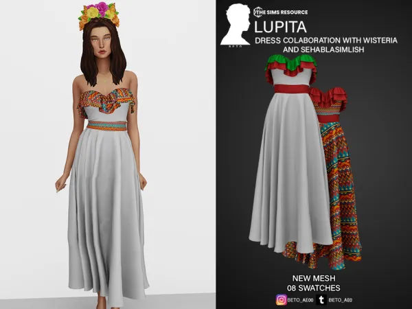 Alpha Lupita (Dress) by Beto_ae0 - The Sims 4 Custom Content