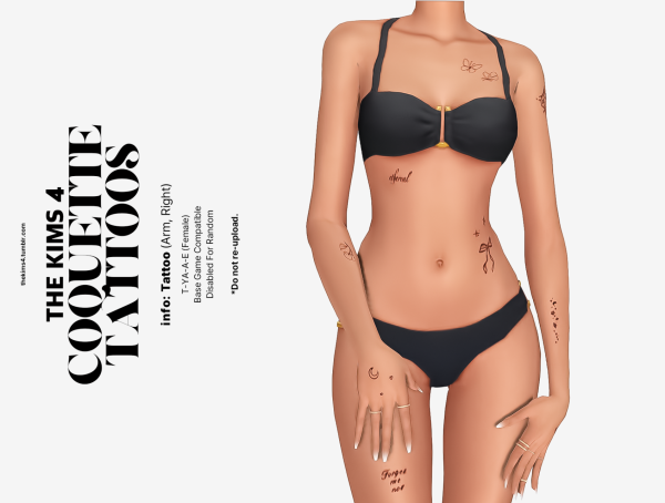 Mix coquette tattoos by simsfinds - The Sims 4 Custom Content