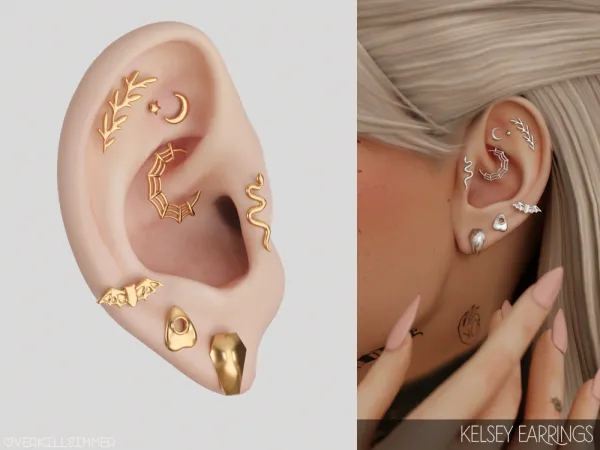 Alpha Kelsey earrings - The Sims 4 Custom Content