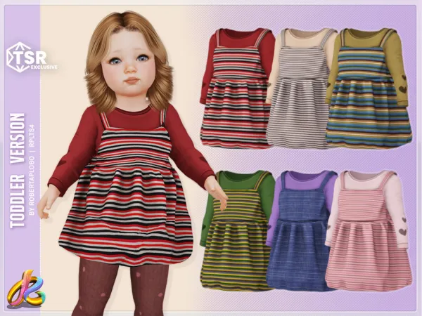 Mix Dress 321 Toddler by RobertaPLobo - The Sims 4 Custom Content