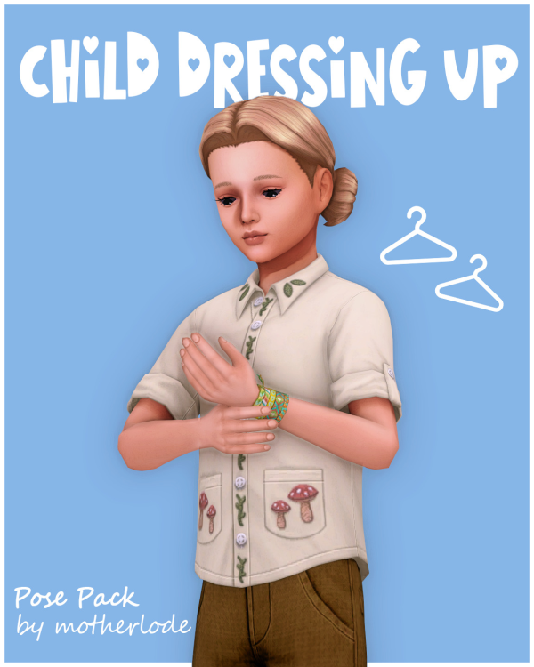 Mix Pose Pack Child Dressing Up by simsfinds - The Sims 4 Custom Content