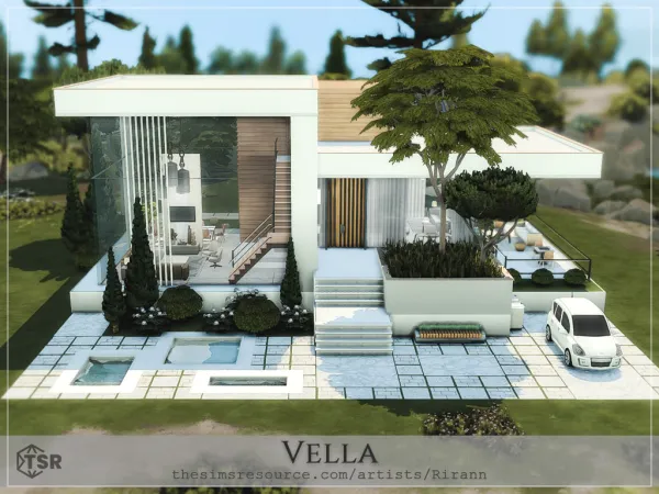 Sims 4 Alpha Casas Modernas CC: Vella - No CC