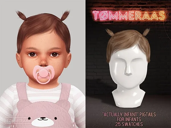Alpha Tu00d8MMERAAS Actually Infant Pigtails for Infants - The Sims 4 Custom Content
