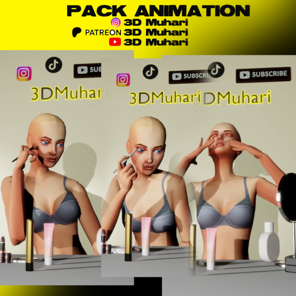 Maxis Match 3D Muhari Animation Pack Couple by 3dmuhari - The Sims 4 Custom Content