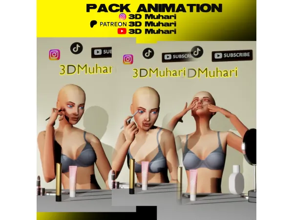 Maxis Match 3D Muhari Animation Pack Couple - The Sims 4 Custom Content