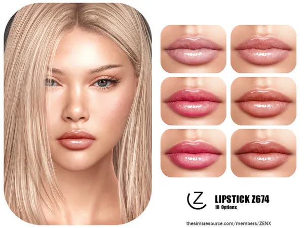 Alpha LIPSTICK Z674 by ZENX - The Sims 4 Custom Content