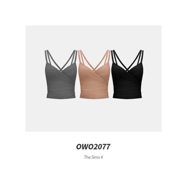 Maxis Match OWO2077 Chic Cross Back Top by simsfinds - The Sims 4 Custom Content