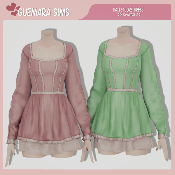 Maxis Match Balletcore Dress by simsfinds - The Sims 4 Custom Content
