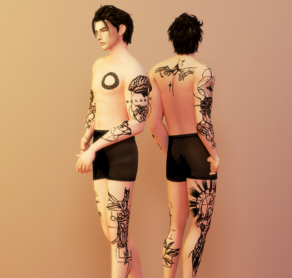 Mix Hellene Wisdom Tattoo Set by simsfinds - The Sims 4 Custom Content
