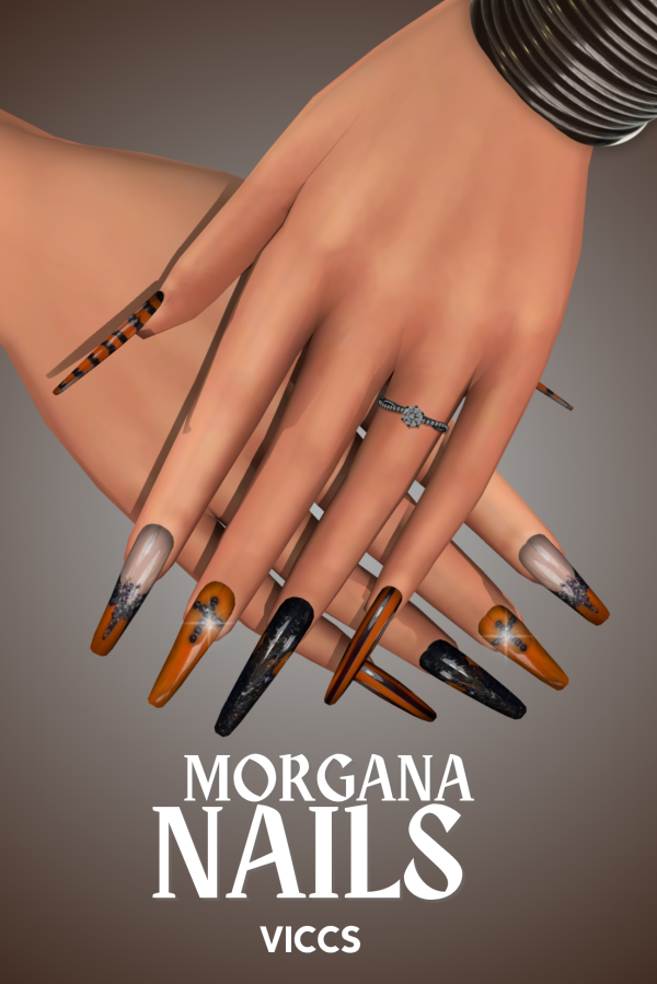Alpha VICCS_MORGANA NAILS (TEEN ELDER) by viccs - The Sims 4 Custom Content