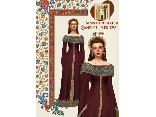 Maxis Match [Simstoricalish] Camelot Medieval Gown - The Sims 4 Custom Content