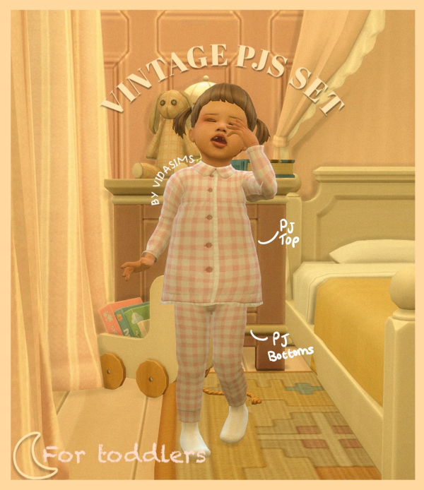 Maxis Match VINTAGE PJS SET toddlers by simsfinds - The Sims 4 Custom Content