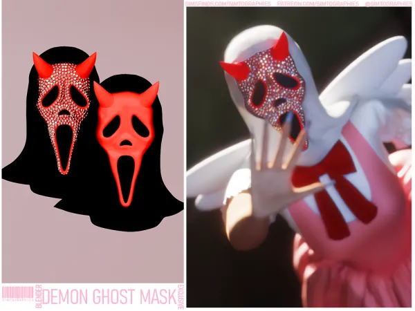 Alpha Demon Ghost Mask - The Sims 4 Custom Content