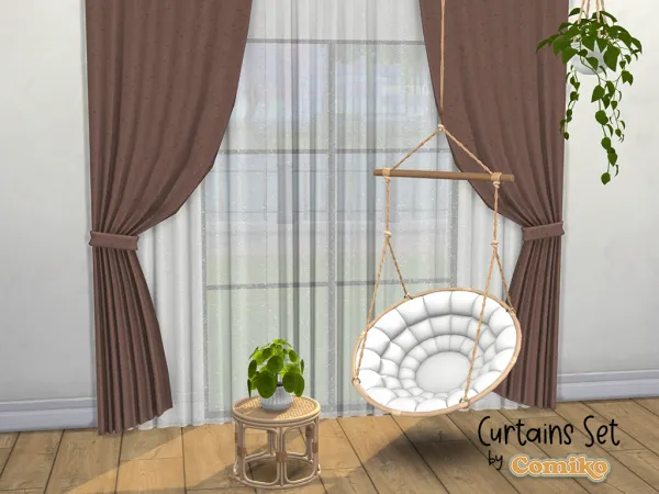 Maxis Match Curtains Set Comiko - The Sims 4 Custom Content