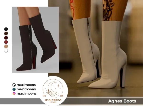 Alpha Agnes Boots - The Sims 4 Custom Content