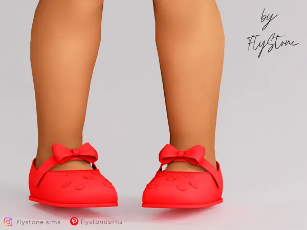 Maxis Match Toddler Flats With Bow And Hearts by FlyStone - The Sims 4 Custom Content
