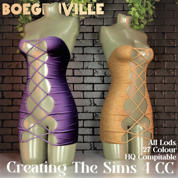 Alpha Boe_Amanda Austin Dress Sexy by boegenville - The Sims 4 Custom Content