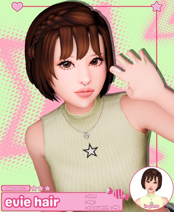 Maxis Match evie hair by simsfinds - The Sims 4 Custom Content