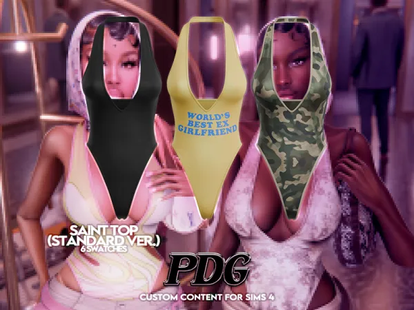 Alpha PDG Saint Top (Standard Version) - The Sims 4 Custom Content