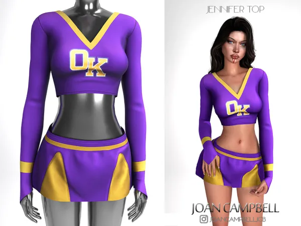Alpha JENNIFER TOP by Joan_Campbell_Beauty_ - The Sims 4 Custom Content