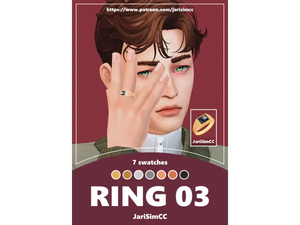 Sims 4 Maxis Match Anillos para Hombres CC: JariSimCC Ring 03