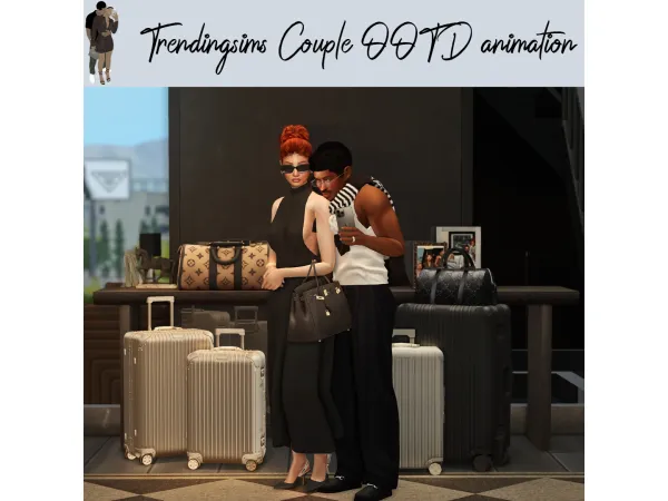 Mix Trendingsims Couple OOTD animation - The Sims 4 Custom Content