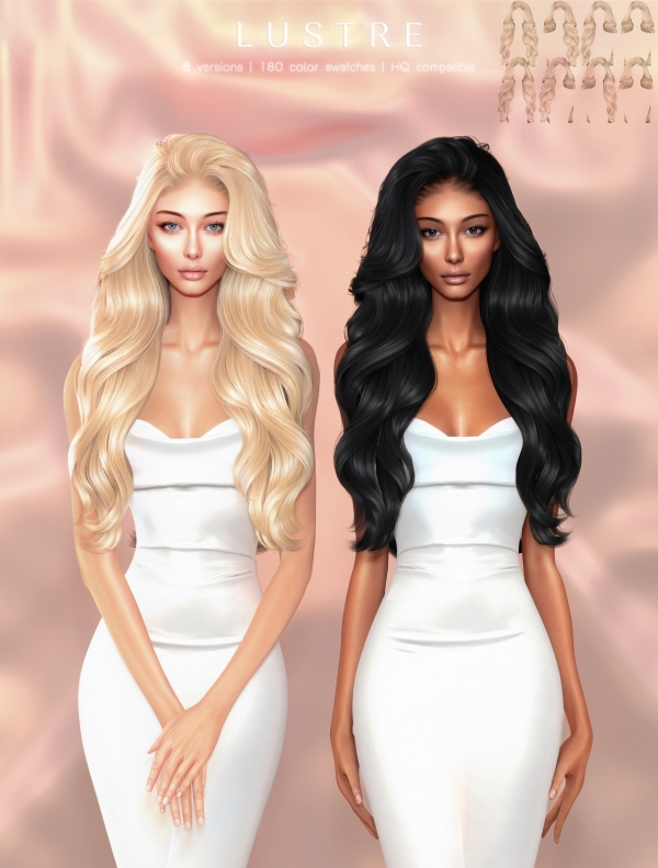 Alpha Lustre Hairstyle by greenteahoney - The Sims 4 Custom Content