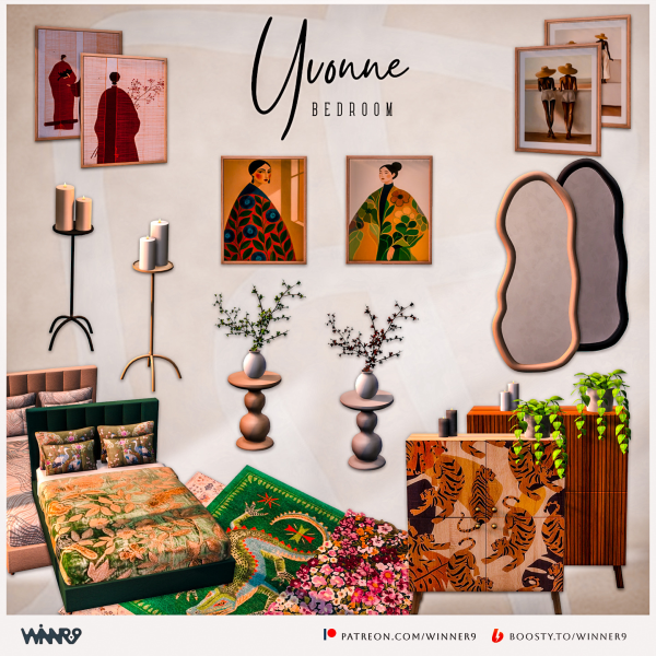 Alpha Yvonne Bedroom by simsfinds - The Sims 4 Custom Content