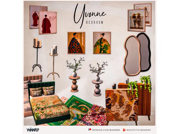 Alpha Yvonne Bedroom by Winner9 - The Sims 4 Custom Content