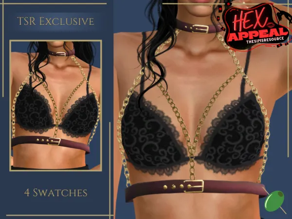 Alpha Kiki Body Chain - The Sims 4 Custom Content