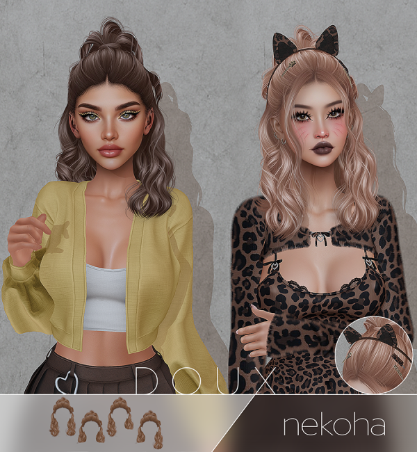 Alpha DOUX Nekoha by douxhair - The Sims 4 Custom Content