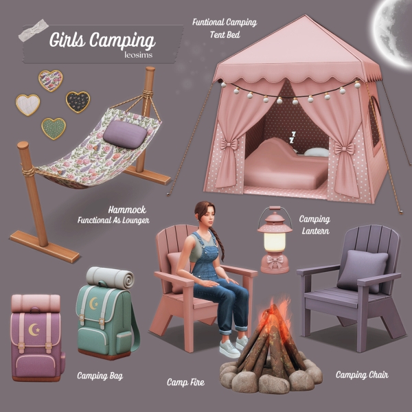 Mix Girls Camping by leosims4cc - The Sims 4 Custom Content