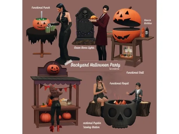 Mix Backyard Halloween Party - The Sims 4 Custom Content