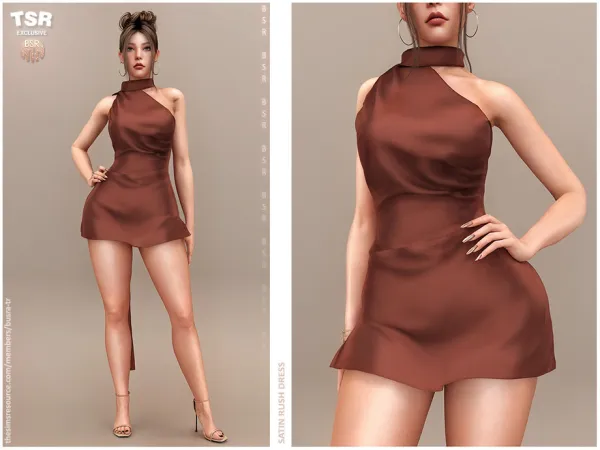 Sims 4 SATIN RUSH DRESS BD1628 by busra-tr