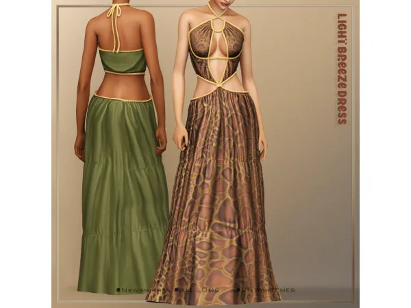 Alpha [Belaloallure] Light breeze rope dress - The Sims 4 Custom Content