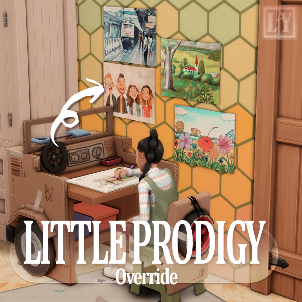 Maxis Match Little Prodigy Child Drawing Override by simsfinds - The Sims 4 Custom Content