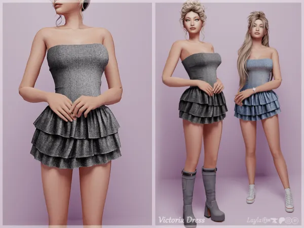 Sims 4 curseforge - denim mini dress (Victoria Dress)