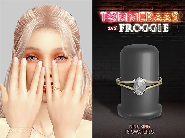 Alpha Tu00d8MMERAAS x Froggie Nina Ring for Feminine Frame - The Sims 4 Custom Content