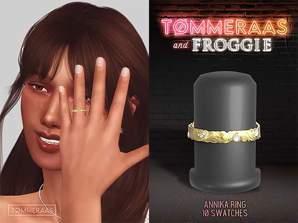 Alpha Tu00d8MMERAAS x Froggie Annika Ring for Feminine Frame - The Sims 4 Custom Content