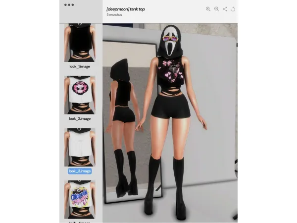 Mix tank top by deepmoon - The Sims 4 Custom Content