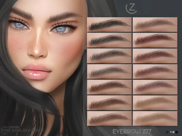 Alpha EYEBROW Z77 by ZENX - The Sims 4 Custom Content