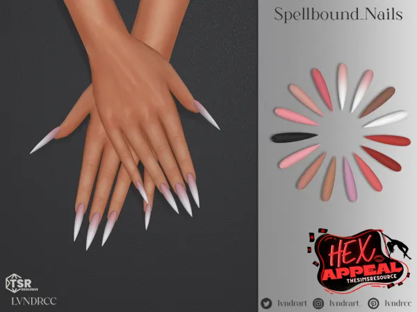 Alpha (Hex Appeal) Spellbound Nails - The Sims 4 Custom Content