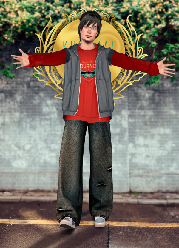 Kurimas 4t2 Gorillax3 Hoodie Vest II by simsfinds - The Sims 2 Custom Content